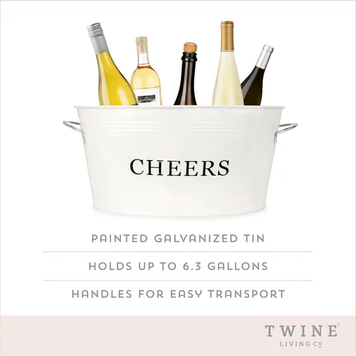Miniatura 2 de Cubos de Bebida Twine Cheers, Cubos Galvanizados para Entretener, Cubos de Bebidas para Fiestas, Gran Cubo de Hielo y Canasta de Regalo, Cubos