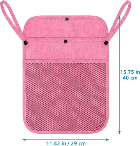 Miniatura 7 de Accmor Organizador universal de cochecito, bolsa de malla para Uppababy, Nuna, Britax, Doona, cochecitos de malla ajustable antideslizante y Rosado