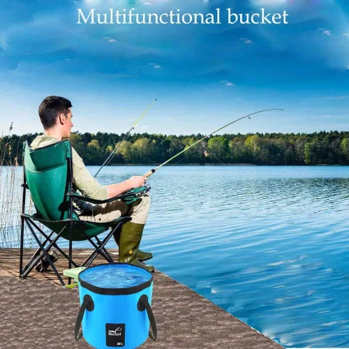 Miniatura 3 de Cubo plegable, cubo plegable portátil de 5 galones para pesca, camping, viajes, senderismo