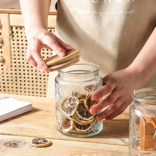Miniatura 6 de Custde - Recipientes de cristal para almacenamiento con tapa hermética, envase de 23.7oz para encimera de cocina con tapa de bambú, azúcar moreno