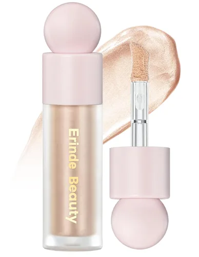 Miniatura 10 de Erinde Iluminador líquido, Barra bronceadora facial, Acabado natural brillante, Crema iluminadora sedosa y ligera de mezcla fácil, Sin crueldad, 01#
