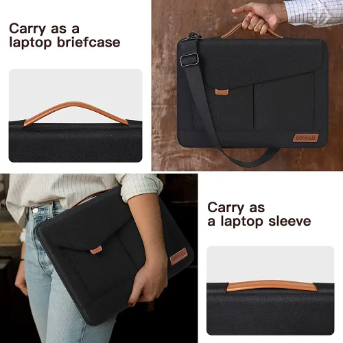 Miniatura 6 de DOMISO Funda para laptop de 14 pulgadas, resistente al agua, maletín de negocios, bolsa de transporte para portátiles Lenovo Chromebook S330/Flex