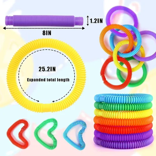 Miniatura 2 de Vanblue Tubos sensoriales para ansiedad grandes, 8 unidades, juguetes sensoriales de verano para niños pequeños, regalos de fiesta con autismo