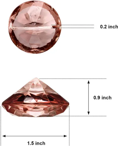 Miniatura 2 de Boao Paquete de 24 tarjeteros de mesa de acrílico con diamantes de cristal, decoración de fiesta de diamantes para bodas, mesa del hogar (oro rosa)