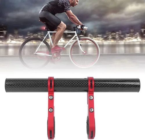 Miniatura 4 de BORDSTRACT Extensor de manillar doble para bicicleta, estante de extensión de manillar de aleación de aluminio, soporte de luz de mesa de código