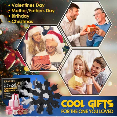 Miniatura 2 de Rellenos de calcetines para hombres Herramientas multifuncionales de copo de nieve - 20 en 1 Herramienta multifuncional Regalos de Navidad