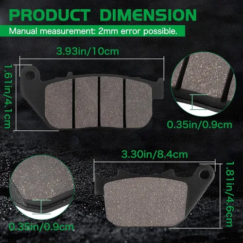 Miniatura 2 de LOCOPOW Pastillas de freno delanteras y traseras para Harley Davidson Sportster 883 1200 XL1200C XL1200L XL1200N XL1200V XL1200X XL883 XL883C XL883L