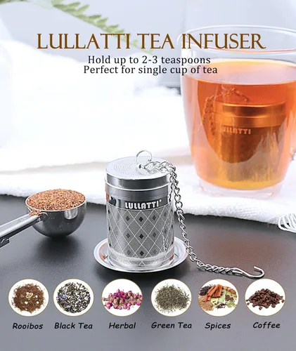 Miniatura 5 de Infusores de té para té suelto, juego de colador de té de acero inoxidable 18/8, malla extra fina para té preparado, especias y condimentos Paquete