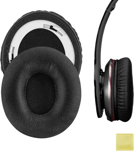 Geekria QuickFit Almohadillas de repuesto para auriculares Beats Solo HD, almohadillas para los oídos, piezas de reparación con guía de video (negro)
