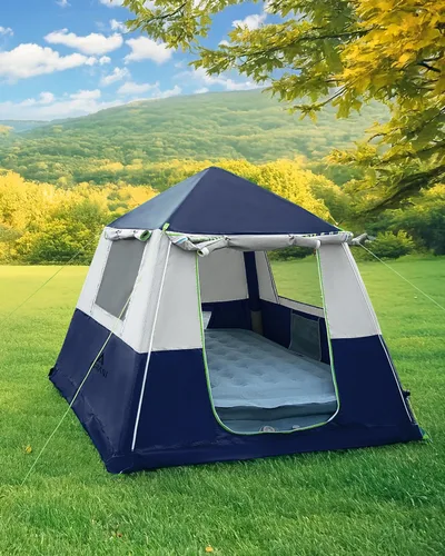 Miniatura 12 de CORANI Tiendas inflables de 14.1'x6.5'x9' para acampar, tienda de aire inflable portátil para 6/8/10 personas, impermeable, resistente al viento