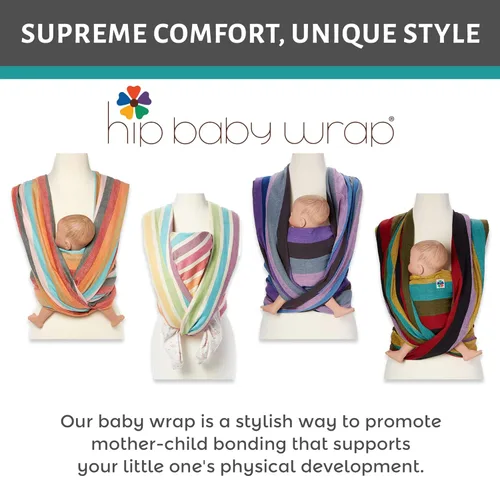 Miniatura 2 de Hip Baby Wrap Portabebés tejido para bebés y niños pequeños, perfecto para baby shower, eslinga, uso y cubierta de lactancia (medianoche)