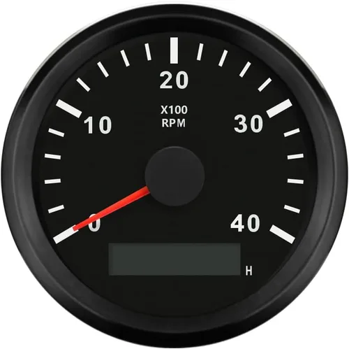 Miniatura 5 de ELING Tacómetro impermeable con contador de revoluciones revolucionarias con medidor de horas 0-4000 RPM, 3.346 in, 9-32 V con retroiluminación