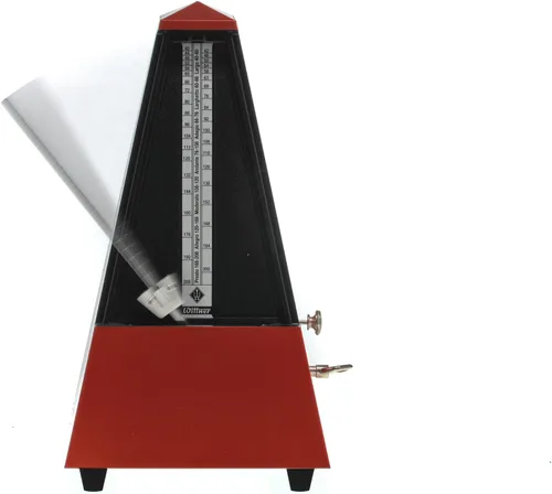 Miniatura 5 de Wittner 903558 Metrónomo de carcasa de plástico con campana, rojo oscuro