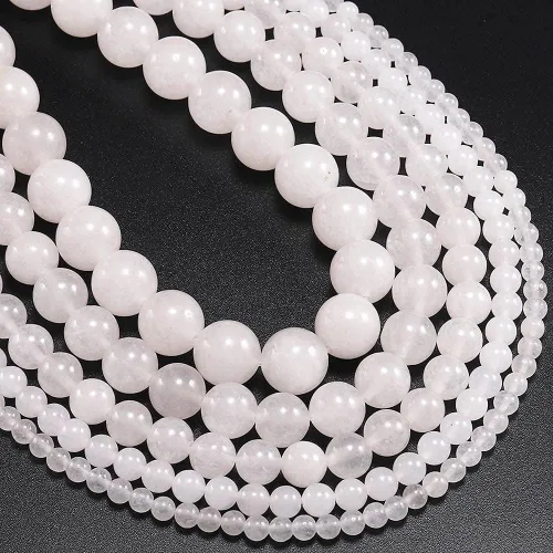 Miniatura 9 de Cuentas espaciadoras mate de 0.315 pulgadas (0.315 in), cuentas de vidrio de ónix y escarcha, collar y pulsera para hacer joyas de bricolaje