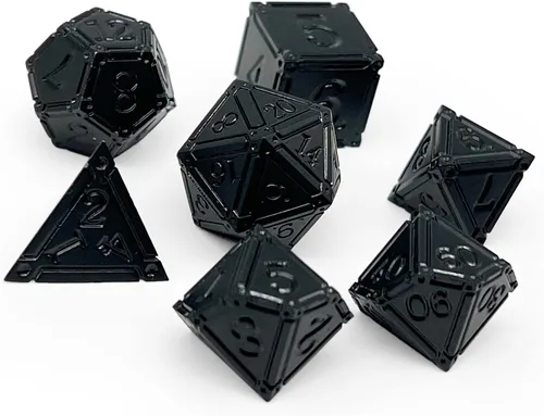 Norse Foundry Ironworks - Juego de dados de metal - Animate Dead - Juego de 7 piezas premium para aventuras de D&D y RPG - Construcción de aleación