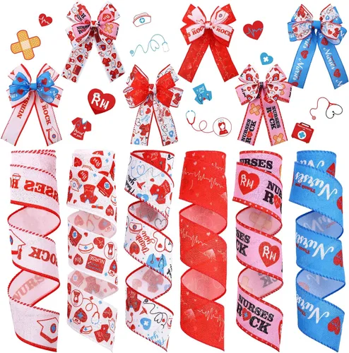 Miniatura 7 de 6 rollos de 30 yardas de cinta azul claro para baby shower, decoración de bienvenida para envolver regalos, caja de lazo, decoración de mesa