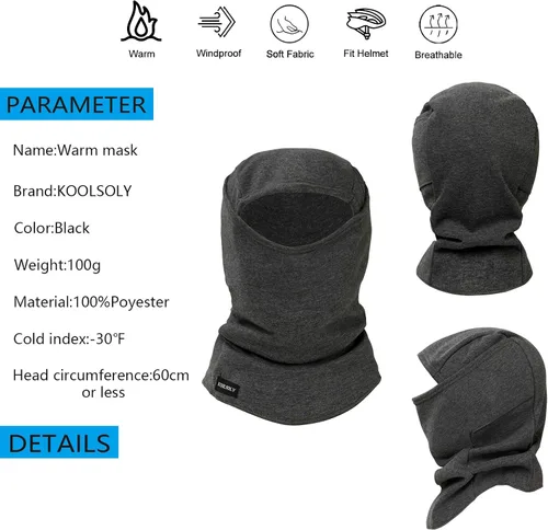 Miniatura 5 de Pasamontañas de esquí cálido y resistente al viento forro polar para hombre y mujer