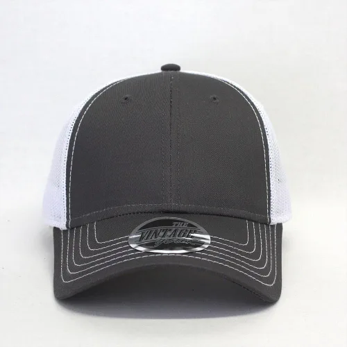 Miniatura 18 de Gorra de béisbol de camionero de malla de algodón de dos tonos de malla de algodón de dos tonos