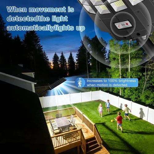 Miniatura 4 de 8000 W de luces solares para exteriores, luz solar de calle de 7000 K, luces solares comerciales para estacionamiento IP66 impermeables