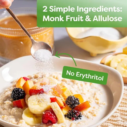 Miniatura 5 de BetterBody Foods Mezcla de edulcorante de alulosa de fruta de monje orgánico, sustituto de azúcar de caña cruda, cero calorías, apto para dieta