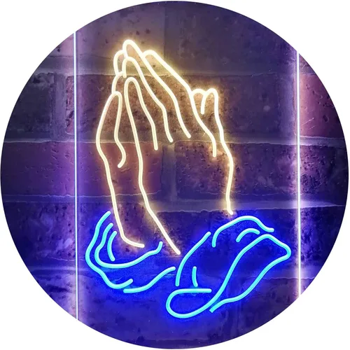 Miniatura 17 de ADVPRO Praying Hands Home Display Dual Color LED Neon Sign Blue & Red 8.5" x 12" st6s23-i3264-br