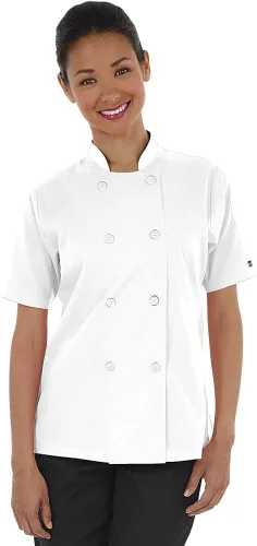 Miniatura 7 de Abrigo de chef ligero para mujer (XS-3X, 9 colores)