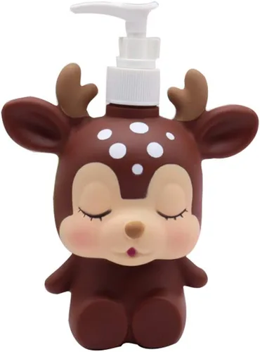 Deer Duck - Loción con bomba de jabón de manos de animales de dibujos animados, jabón de manos, champú, dispensador de gel de ducha, adecuado para