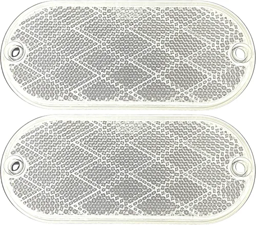 Miniatura 5 de All Star Truck Parts Reflectores ovalados rojos/ámbares autoadhesivos o con montaje para taladrar, montaje rápido SAE 13 DOT (Rojo, 6)