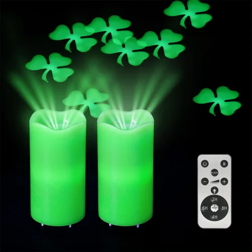 Miniatura 8 de XingsLight Velas sin llama para decoración del día de San Valentín con románticas luces de proyector de corazón rosa, funciona con pilas, vela LED