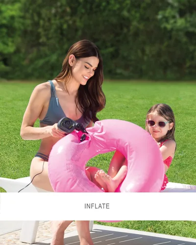 Miniatura 4 de INTEX Bomba de aire eléctrica QuickFill: infla y desinfla colchones de aire, kayaks inflables, botes, juguetes