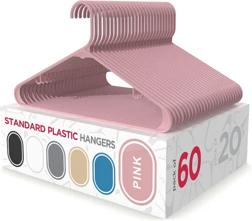 Miniatura 8 de Sharpty Perchas de Plástico Ganchos para Ropa para Vestimenta, Clóset, Abrigos y Camisas - Duraderas, Gruesas, Resistentes y que Ahorran Espacio