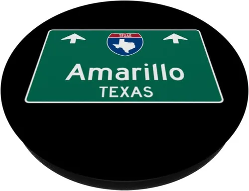 Miniatura 2 de Amarillo Texas Road Trip TX Highway Traffic Sign PopSockets Standard PopGrip