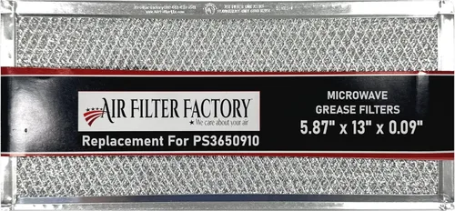 Air Filter Factory Reemplazo para PS3650910 Whirlpool 5.87 x 13 x 0.09 pulgadas Horno microondas Grasa de malla de aluminio Filtro de ventilación de