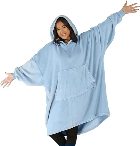 THE COMFY Dream | From Shark Tank | Patented | No Sherpa | Light Wearable Blanket Hoodie | Gift for Women & Men | One Size Azul Cielo