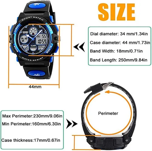 Miniatura 5 de Dayllon Kids Digital Watch Outdoor Sports 50M Waterproof Electronic Watches Alarm Clock 1224 H Stopwatch Calendar Boy Girl Wristwatch