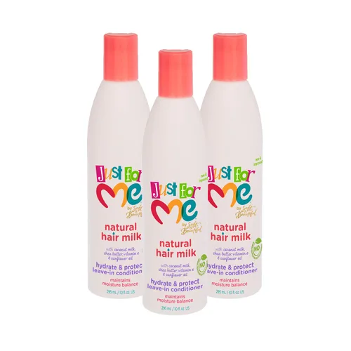 Miniatura 8 de Just For Me La leche natural para el cabello hidrata y protege el acondicionador sin enjuague, mantiene el equilibrio de humedad, con leche de coco