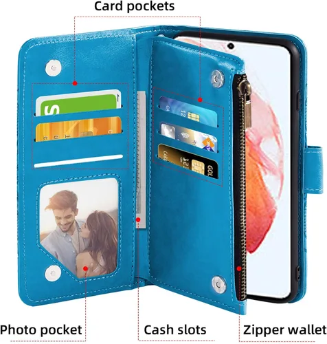 Miniatura 3 de Asuwish Funda de teléfono para Samsung Galaxy S23 5G con protector de pantalla de vidrio templado y tarjetero de cuero con diseño de flores, soporte