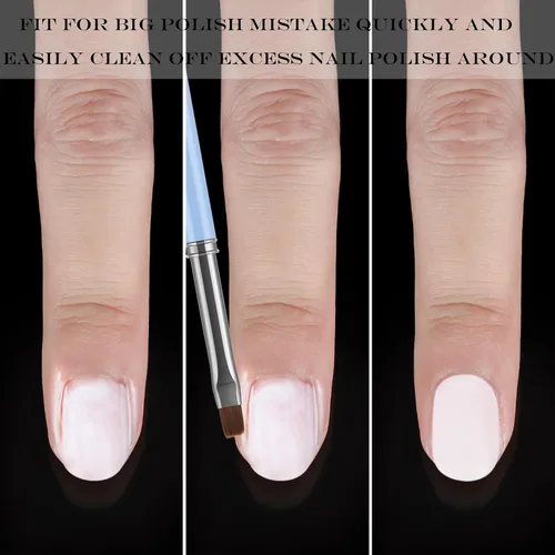 Miniatura 2 de Cepillos de limpieza para arte de uñas, 3 piezas de cepillos de uñas de gel planos/ovalados/de ángulo fino, para diseño de arte de uñas, pintura DIY