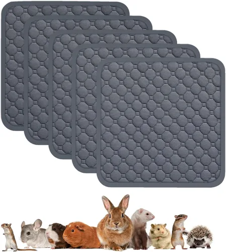 Miniatura 23 de Forro de Jaula para Cobayas, 150x79 cm 2 Pack Ropa Lavable para Cobayas, Impermeable Reutilizable y Antideslizante, Almohadilla Súper Absorbente Gris