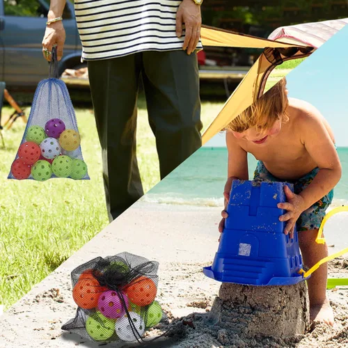Miniatura 34 de GSE Games & Sports Expert Bolsa de malla con cordón para béisbol, pelotas de pickleball, pelotas de golf, gimnasio, equipo de natación, lavandería