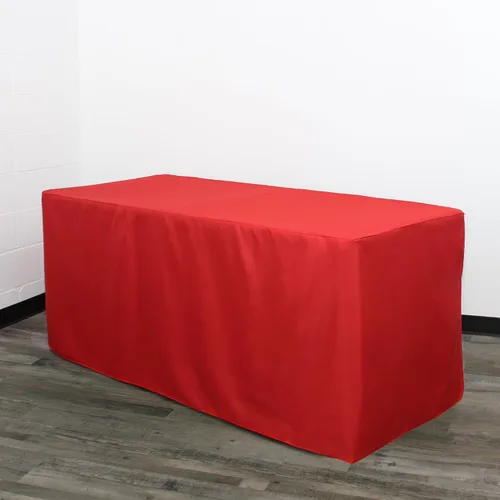 Miniatura 7 de YOUR CHAIR COVERS Mantel ajustable color marrón chocolate – Mantel rectangular de poliéster ajustable de 6 pies, mesa de buffet para interiores