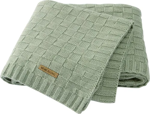Miniatura 13 de LAWKUL Mantas de bebé con cable de punto, manta suave y aireada para recién nacidos, bebé, para envolver, beige neutro, para cuna, cochecito, 40"x30