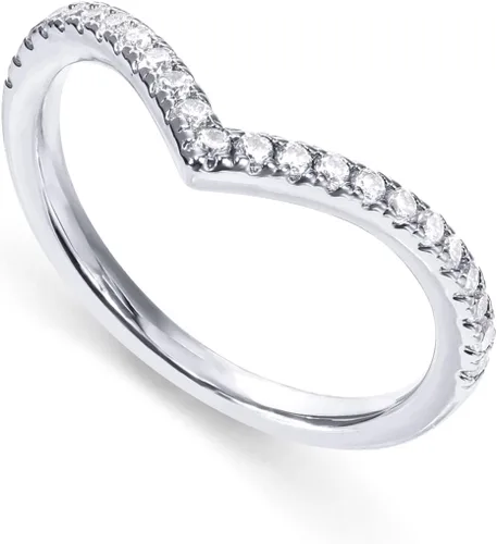 Miniatura 4 de PAVOI 14K Gold Plated Sparkling Wishbone 'V' Ring for Women with Cubic Zirconia
