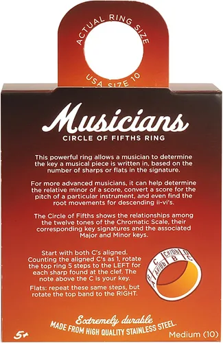 Miniatura 3 de Musicians Ring - Anillo giratorio de transposición para músicos, talla 10 de EE. UU