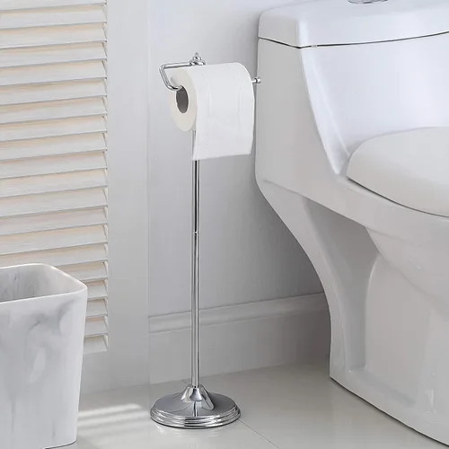 Soporte de papel higiénico SunnyPoint para baño, independiente, con función de reserva, acabado cromado
