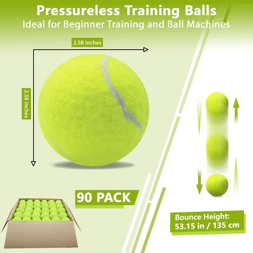 Miniatura 2 de Pelotas de tenis, paquete de 18 pelotas de entrenamiento con bolsa de malla para un fácil transporte, pelotas de práctica para perros y mascotas