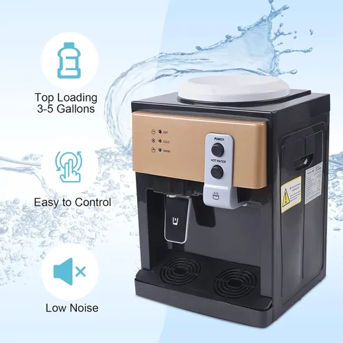 Miniatura 2 de Dispensador de enfriador de agua de carga superior – Dispensador eléctrico de escritorio caliente y frío, 3 ajustes de temperatura agua hirviendo