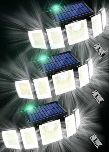 Miniatura 11 de MDCMDCM Luces solares para exteriores, sensor de movimiento impermeable, 416 LED, 3000 lúmenes, súper brillante, 3 brillo; 3 modos, iluminación