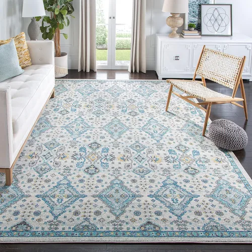 Miniatura 13 de SAFAVIEH Evoke Collection EVK224G - Alfombra decorativa bohemia y oriental que no desprende pelusa, para sala de estar y dormitorio, 2 pies 2