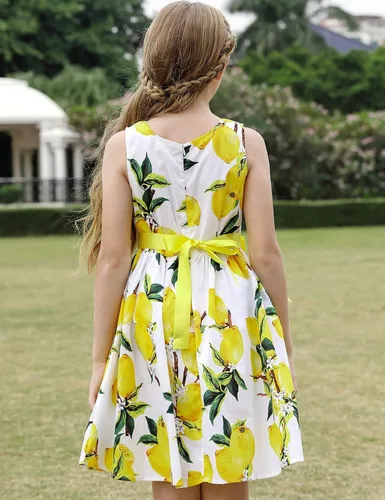 Miniatura 96 de Vestido de verano para niña, de algodón, con diseño floral